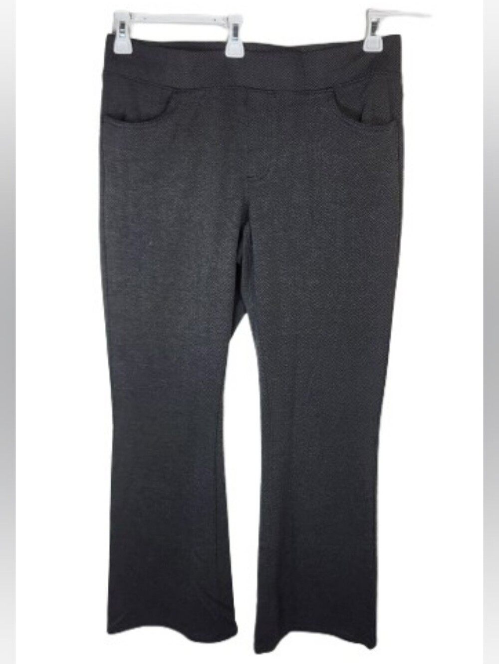 Lee Natural Fit 1889 Gray Black Pull On Dress Pants Sz 16 Med